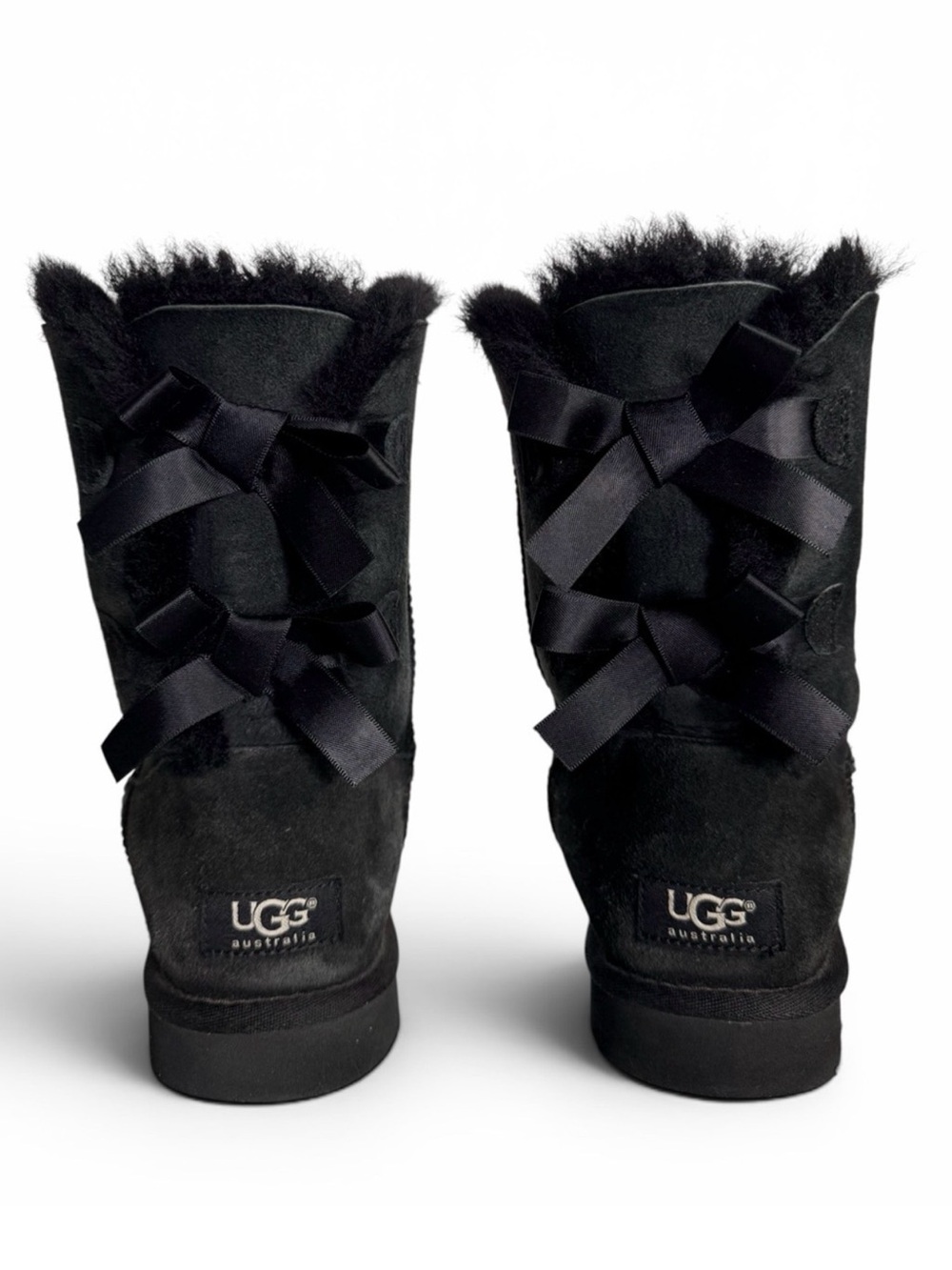 UGG Women’s Black Bailey Bow II Suede Boots - Size 8 US Women’s